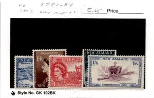 New Zealand, Postage Stamp, #280-284 Mint Hinged, 1953 Queen Elizabeth (AB)