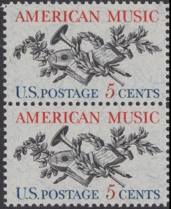 US 1252 American Music 5c vert pair MNH 1964