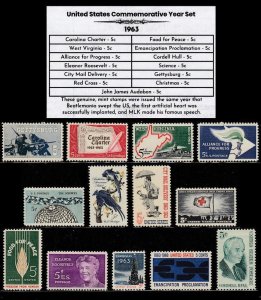 1963 Complete Mint Set of Vintage Commemorative Stamps