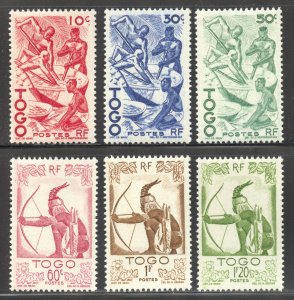 Togo Scott 309-314 MNHOG - 1947 Culture and Fauna Short Set - SCV $4.60