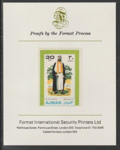 AJMAN 1968 COSTUMES  imperf on FORMAT INT PROOF CARD