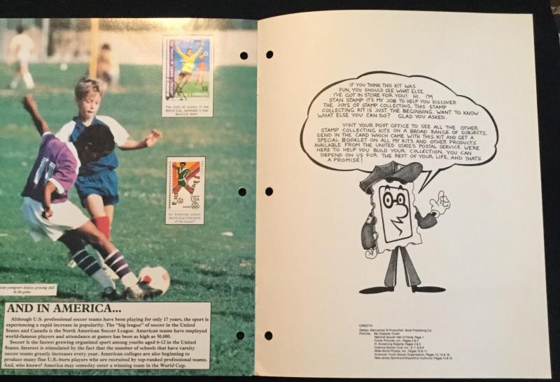 1984 USPS Soccer Stamp /Football Collecting Kit & **30 Worldwide stamps**