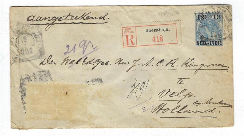 1902 Netherlands Indies To Netherlands Registered Cover (#I22)