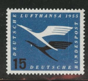 German Federal Republic Scott C63 MH* 1955 Airmail Crease