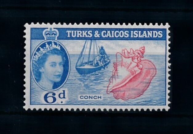 [99670] Turks & Caicos Isl. 1957 Marine life sea shell conch ship From set MNH