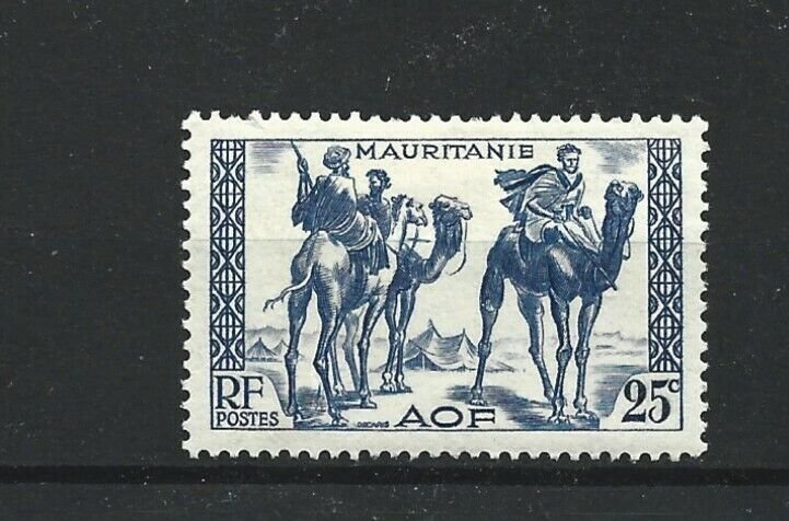 MAURITANIA  1938 - 40  25C  BRIGHT BLUE           MH 