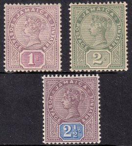 1889 JAMAICA QV COMPLETE SET (SG # 27-29) MH/MNG VF