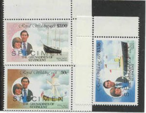 Grenadines St.Vincent 209-14/3 MNH VF values Diana/Ship