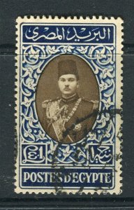 EGYPT; 1939 early Farouk issue fine used Shade of £1 value