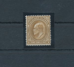 1904-12 FALKLAND ISLANDS - Stanley Gibbons #48 - 1 shillings brown - MNH** - Lux