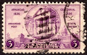 1936, US 3c, Centennial Arkansas Statehood, Used, Sc 782