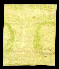 Mexico #3g Cat$300, 1856 2r yellow green, without overprint, printed on both ...