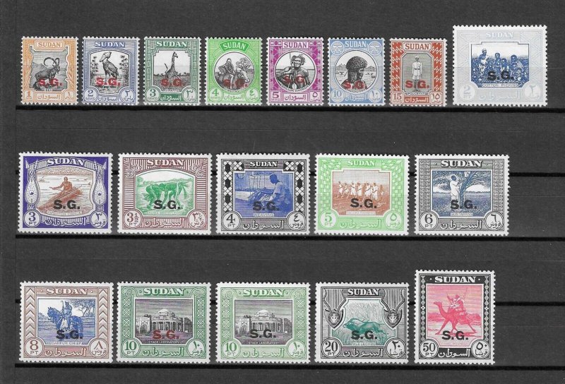 SUDAN 1951/62 SG O67/83 MNH Cat £85