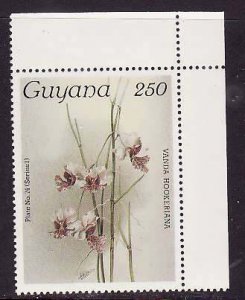 Guyana-Sc#1122a- id9-unused NH 250c-Flowers-Orchids-wmk Lotus Bud Multiple-1985-