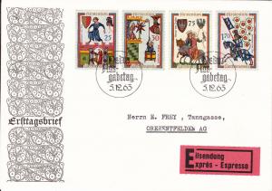 Liechtenstein  # 381-384,  1st day cover