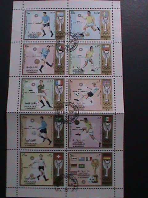 SHARJAH 1972 OLYMPIC GAMES MUNICH'72   SOCCER CHAMPIONSHIPS -CTO SHEET