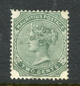 MAURITIUS; 1885 classic QV Crown CA issue fine used 2c. value