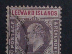 ​LEEWARD ISLANDS-1902 SC#21 KING GEORGE V-FANCY CANCEL 121 YEARS OLD VF
