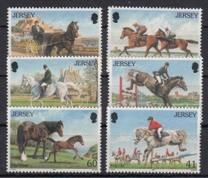 Jersey 1996 Horses - NHM set of 6