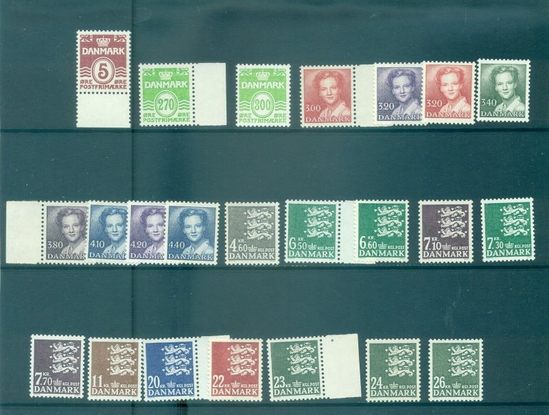 Denmark - Sc# 793-815. 1986-90 Definitives. Cplt. MNH $96.55.
