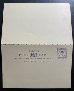 Mint Labuan Postal Stationery Reply Postcard One Cents Purple