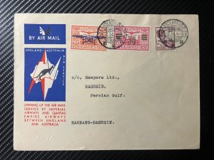 1934 Netherland Dutch Indies Airmail First Flight Cover FFC to Bahrein