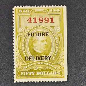 US RD20 $50.00 Future Delivery Revenue Mint with 3 cut cancels not visible