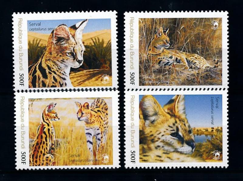 [78282] Burundi 2012 Wild Life Serval  MNH