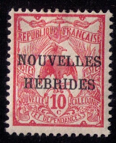 New Hebrides Sc FR 2 Mint Hinged French Nouvelles Hebrides Overprint F-VF