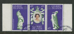 STAMP STATION PERTH Gilbert Is.#312 Coronation Issue VFU 1978 strip of 3 CV$1.00