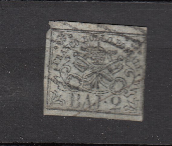 J26477 1852 italy roman states used #3a papal arms