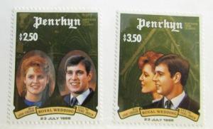 PENRHYN Cook Islands Scott #343-44 ** MNH Royal Wedding postage stamps