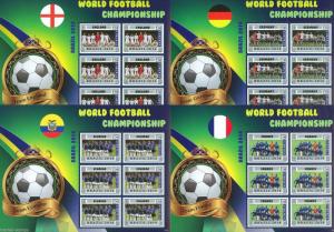 TOGO 2014 LIBERIA WORLD CUP SOCCER CHAMPIONSHIP BRAZIL 2014 SHEET SET MINT NH