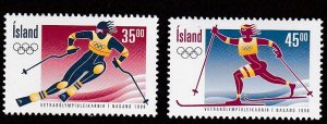 Iceland # 852-853, Nagano Winter Olympics, Mint NH, 1/2 Cat