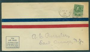 CANADA 1931 Patricia Airways (Private Airline) cover to U.S. w/CL25 tied reverse