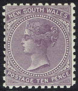 NEW SOUTH WALES 1907 QV 10D WMK CROWN/DOUBLE LINED A