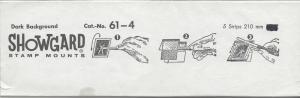 Showgard Mounts Size #61-4 5 strips dk 8 1/2'' long $1.50 