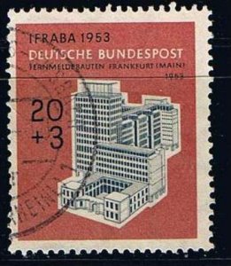 Germany 1953,Sc.#B333 used international Stamp exh. IFRABA 1953, Frankfurt/ M
