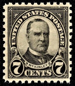 US 588 MNH VF 7 Cent McKinley Perforated 10