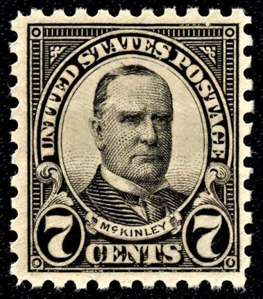 US 588 MNH VF 7 Cent McKinley Perforated 10