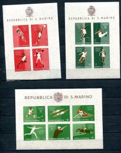 San Marino  1960 3 Imperf Sheet+perf Stamps Olympic Games MNH 10462