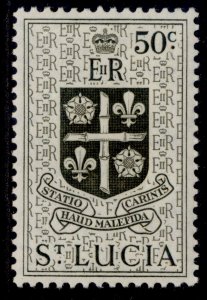 ST. LUCIA QEII SG182, 50c deep olive-green, M MINT.