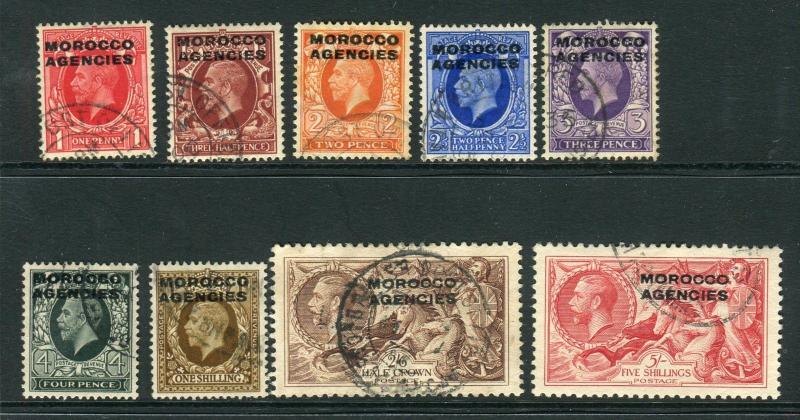 MOROCCO AGENCIES-1935-37  A fine used set to 5/- Sg 66-74