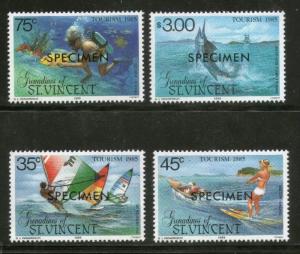 St. Vincent Gr. 1985 Tourism Water Sport Fishing SPECIMEN Sc 484-7 MNH # 209