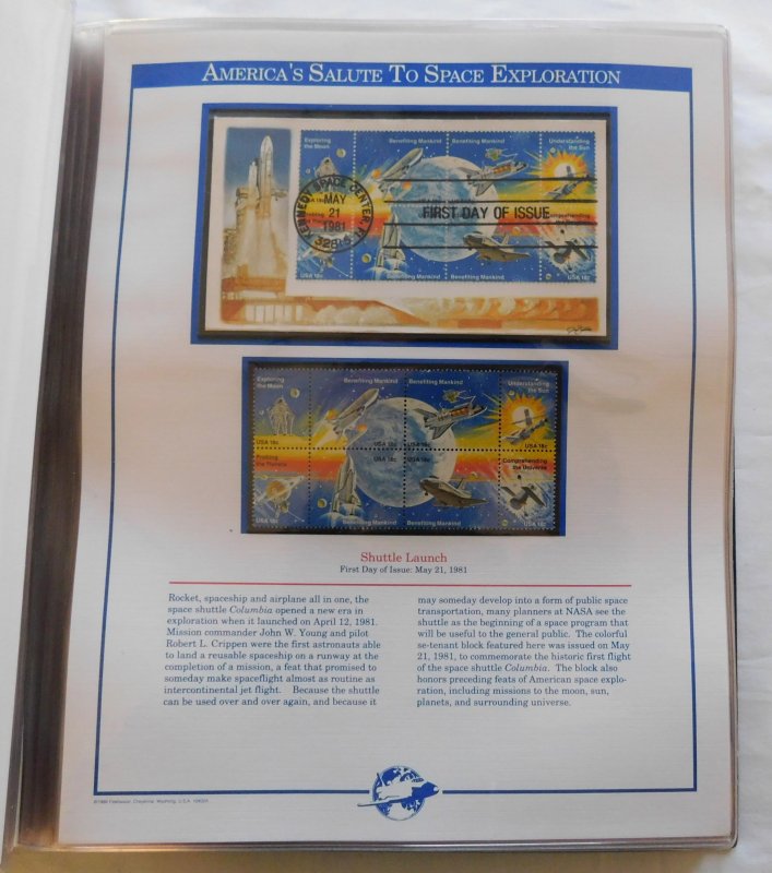 America's Salute to Space Exploration, Fleetwood First Day Covers w/ Min...