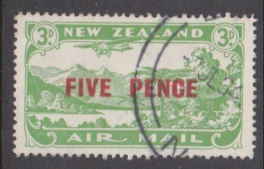 NEW ZEALAND 1931 5d on 3d airmail fine used - ACS cat NZ$30.................M446