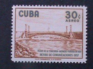​CUBA-1957 -SCOTT NOTLISTED- HIGH VALUE-RARE-30 CENTS- MINT VERY FINE-