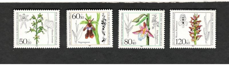 1984 Berlin Germany SC #9NB216-19  ORCHIDS Flowers  MNH stamps