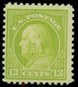 US #513, 13¢ apple green, og, NH, F/VF