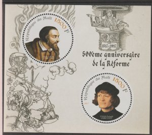 THE REFORMATION  perf sheet containing two circular values mnh